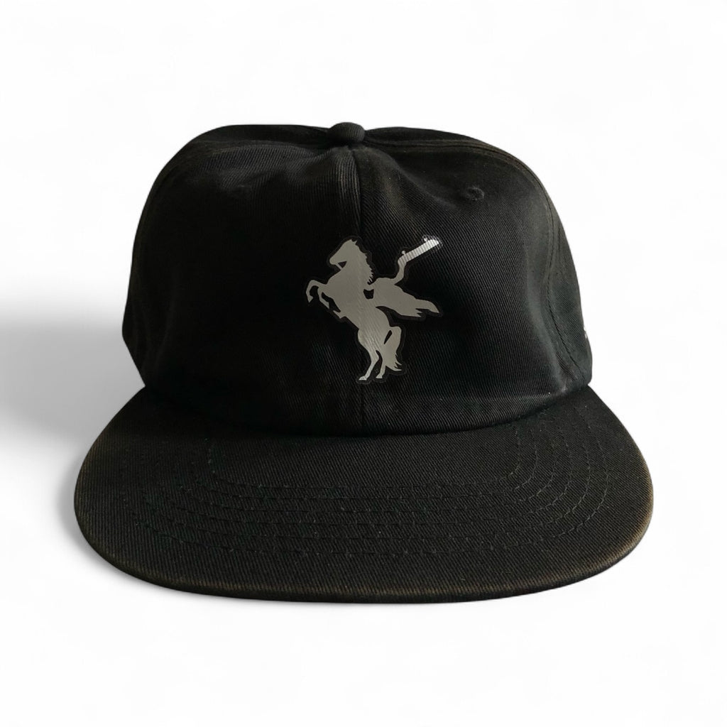 Headless Horseman Ralph Devren Black Faded Unconstructed 6 Panel Strap Back Hat