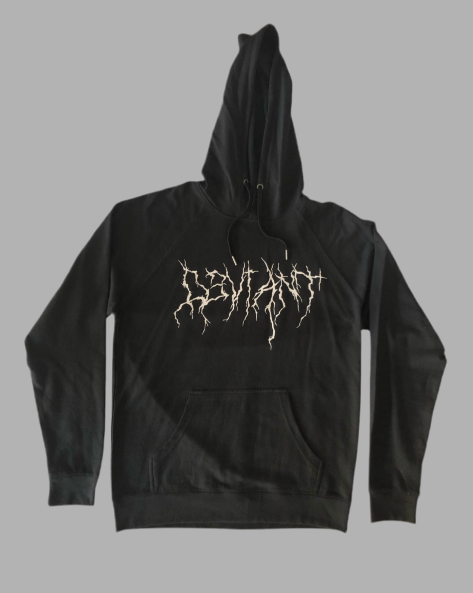 Deviant Reflective Black Metal Logo Hoodie-Black