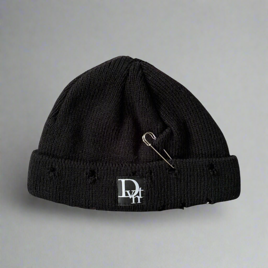 DVNT Logo Distressed Skully Beanies