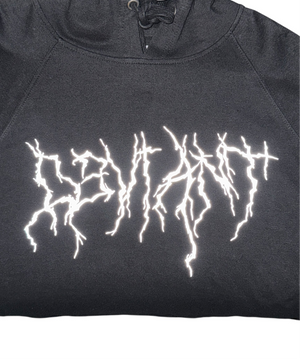 Deviant Reflective Black Metal Logo Hoodie-Black